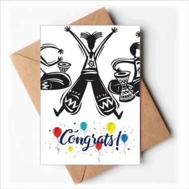 Imagem de DIYthinker Dance Celebrate Mexico Totems Pandeiro Cartões de Casamento Parabéns Envelopes de Saudação