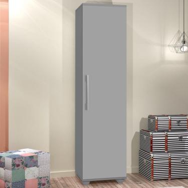 Imagem de Armário Multiuso com Pés 1 Porta 4 Prateleiras Sofia Cinza