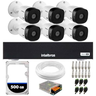 Imagem de Kit 6 Câmeras Intelbras VHL 1220 B Full HD 1080p Visão Noturna 20m Proteção IP66 + DVR Gravador MHDX 1108-C 8 Canais + HD 500GB