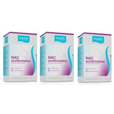 Imagem de Kit 3 Unidades NAC Acetilcisteina 600mg N-Acetil L-Cisteina de 60 Capsulas Equaliv