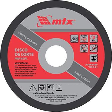Imagem de Mtx Disco De Corte Para Metal 180 X 1 6X 22 Mm
