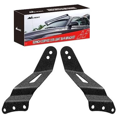 Imagem de Nilight 90031B Suporte de barra de luz LED curvo de 132 cm na cabine de teto do para-brisa superior para Chevy Silverado Suburban Avalanche Tahoe 99-06 e GMC Yukon Sierra