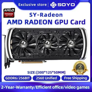 Imagem de SOYO-AMD Gaming placa gráfica  Memória de vídeo para computadores desktop  Radeon RX580  RX5700XT