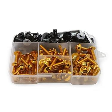 Imagem de Porca de roda 195 peças/conjunto universal para motocicleta CNC kits de parafusos de carenagem completos parafusos de carroceria para tampas de porca de roda de bicicleta de sujeira (cor: dourado)