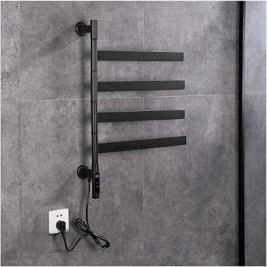 Imagem de Aquecedor De Toalhas Para Banheiro, Toalheiro Aquecido Com Temporizador, Toalheiro Aquecido Com Pulverização De Pó Seco Elétrico, Aquecedor De Toalhas Com Design Plug-in Montado Na Parede Para Sec