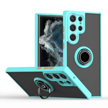 Imagem de Para Samsung Galaxy S23 Ultra S23 Plus Case Armor Ring Stand PC Capa para Samsung S23 S22 S21 S20 A54 A34 A14 Capas, Azul Céu, para Galaxy A54 5G