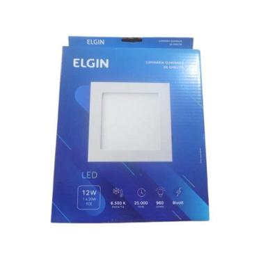 Imagem de Luminária Painel Quadrada Led 12W Embutir Luz Branca 17cm - Elgin
