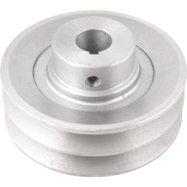 Imagem de Polia De Alumínio 2 Canais, Perfil A, 100 Mm Com Furo De 3/4" - 19,1 Mm, Vonder.