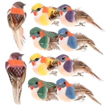 Imagem de BESTOYARD 48 Peças Ornamento De Imitação De Pássaro Figura De Papagaio Emplumado Pássaros Falsos Coloridos Clipe Em Decorações De Pássaros Enfeite Espuma Árvore De Natal Estátua