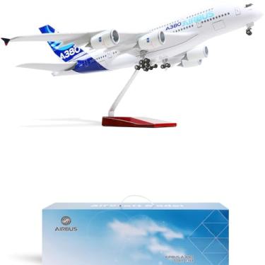 Imagem de QIYUMOKE 1/160 Airbus A380 Prototype 18 inchs Large Model Diecast Airplane Model Kits with Stand Sky Jumbo Airliner Model Plane Display Collectible Model Kit for Aviation Enthusiast Gift