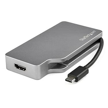 Imagem de StarTech. com adaptador de vídeo multiportas USB C com HDMI, VGA, Mini DisplayPort ou DVI - Adaptador de monitor USB tipo C para HDMI 2.0 ou mDP 1.2 (4K 60Hz) - VGA ou DVI (1080p) - Alumínio cinza espacial (CDPVDHDMDP2G)