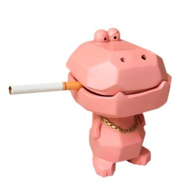 Imagem de Cinzeiro de crocodilos fofos com tampa, cinzeiro de resina natural para uso interno e externo em casa, escritório, porta-cigarros portátil para viagem, cinzeiro sem fumaça, pátio, jardim, varanda,