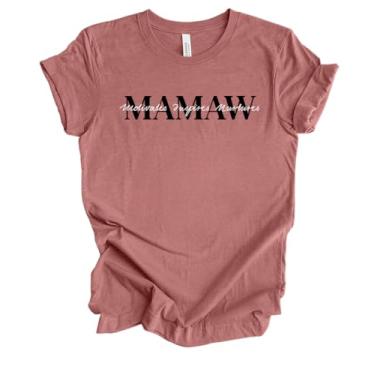 Imagem de Camiseta feminina de manga curta fofa Sweet Mother's Day Motivates Inspires Nurtures Heather Mauve, Mamaw, XXG
