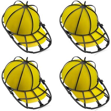 Imagem de Coopache Pacote com 4 arruelas de chapéu para lavadora de boné de beisebol, gaiola para máquina de lavar, moldura de lavagem, protetor de limpador de chapéu para lava-louças