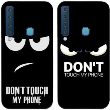 Imagem de 2 peças Anger Don't Touch My Phone impresso TPU gel silicone capa de telefone traseira para Samsung Galaxy todas as séries (Galaxy A9 2018)