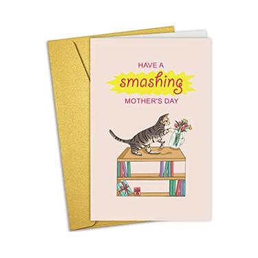 Imagem de Nchigedy Cartão de Dia das Mães Engraçado Gato para Amantes de Gatos, Presente de Dia das Mães para Mãe Gata, Cartão de Dia das Mães