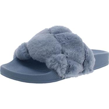 Imagem de Steve Madden Pantufa Snooze Feminina, Azul, 8