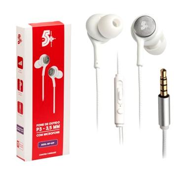 Imagem de 5+ Fone de Ouvido com Microfone Intra-Auricular In Ear Cabo 1,2m Branco 5+