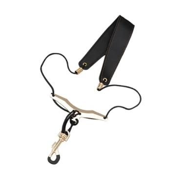 Imagem de Dynwave Sax pescoço cinta confortável leve sax pescoço arnês portátil cinto sax alça de ombro respirável para saxofone tenor alto, Dourado