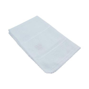 Imagem de Fraldinha De Boca Ponto Cruz Com Crochet 30x40cm Mabber Cinza