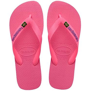 Imagem de Chinelo Brasil Logo, Havaianas, Unissex, Rosa Cristal, 43-44