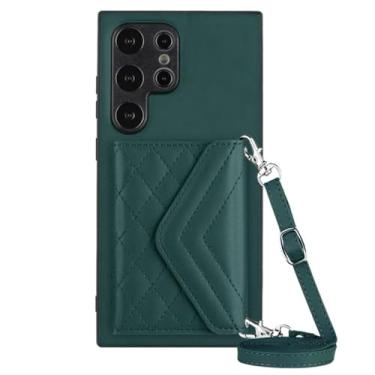 Imagem de Carteira crossbody com porta-cartão capa de telefone para Samsung Galaxy S23 FE S24 S22 Ultra Plus A54 A34 A05S A15 A14 A24 capa de couro, verde, para Galaxy S22