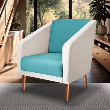 Imagem de Poltrona Sala De Estar Monalisa Decorativo suede (AZUL TURQUESA)