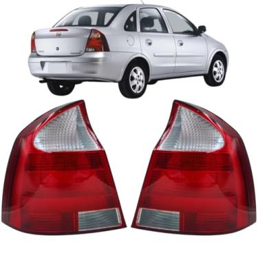 Imagem de Par Lanterna Traseira Corsa Sedan Ré Cristal 2003 04 Á 2011