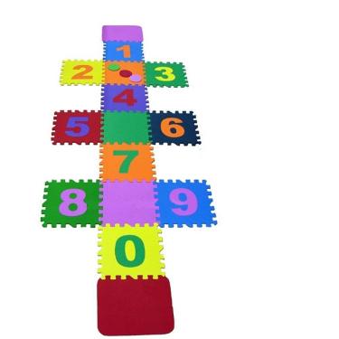 Imagem de Tapete amarelinha em eva para crianças 15 peças infantil