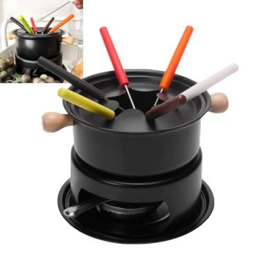 Imagem de Conjunto Fondue 11 Peças Panela Fogareiro Molho Queijo Chocolate Aparelho Cozinha Gourmet Vinho Fundie Fundi Frio Inverno