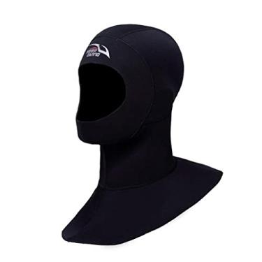 Imagem de Newmind Touca de mergulho unissex de neoprene de 3 mm, neoprene com ajuste firme para mergulho, capuz para roupa de mergulho, para homens e mulheres - Preto GGG