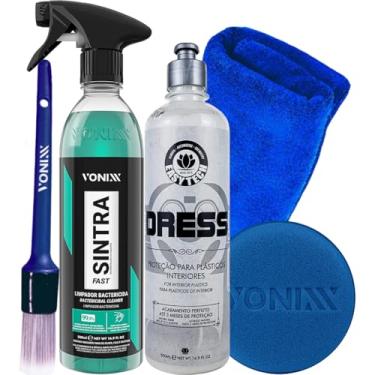 Imagem de Kit Limpeza e Revitalização Interna De Autos em Geral Dress Easytech 500 ml Sintra fast Vonixx Pincel Pano