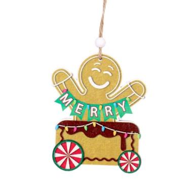 Imagem de menolana Enfeite de árvore de Natal de boneco de gengibre pendurado enfeite de bola de natal decorativo decoração de árvore de natal para festa guirlanda, Bolo