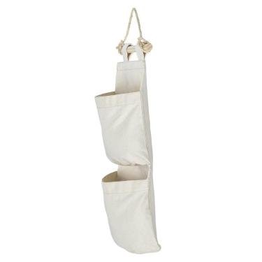 Imagem de Organizador Tramontina Em Lona Natural Com 2 Bolsos E Corda Para Pendurar