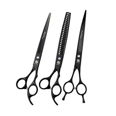 Imagem de Purple Dragon Purple Dragon — Tesoura profissional de corte de pelos para cães de 20,6 cm, tesoura curvada e kit de tesoura com bolsa – para tosador de animais de estimação ou uso familiar faça você