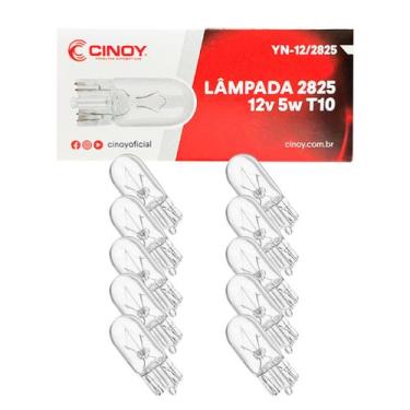 Imagem de Caixa 10 Lâmpada Pingão Halógena T10 12v 5w Lanterna Placa Farolete Br