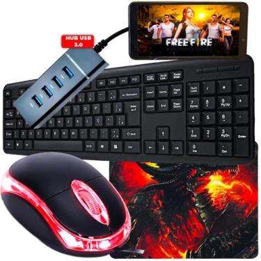 Imagem de Mobilador Gamer com Hub 3.0 Teclado Mouse e Pad Estampado - AGL, MICRO