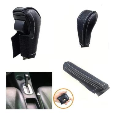 Imagem de Capa Couro Manopla Câmbio Automático e Alavanca do Freio Honda Civic 2