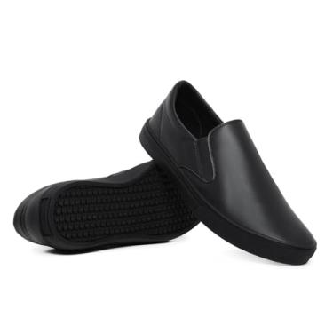 Imagem de Sapato Tênis Slip On Branco Enfermagem Sapatênis Iate Casual Sem Cadarço Calce Fácil Confortável (Preto, BR, Adulto, Numérico, 34)