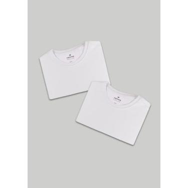 Imagem de Kit Com 2 Camisetas Masculinas Básicas - Hering, XG, Branco