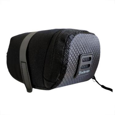 Imagem de bolsa de selim bike impermeável Bolsinha Preta Compacta nylon - ELLEVE