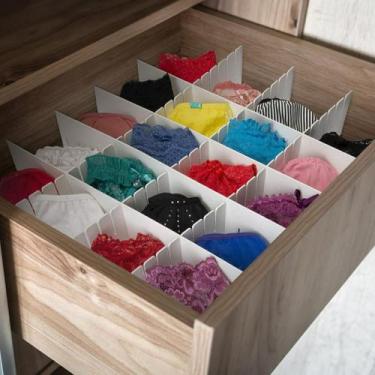 Imagem de Kit 4 Peças Organizador de Gavetas Para Calcinhas Meias Lingerie Divis