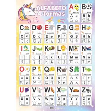 Imagem de Alfabeto 4 Formas Infantil - Unicórnio - Home E Planner