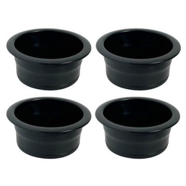 Imagem de Kit 4 Porta Copos De Embutir Para Lancha Barco Preto - Ficone & Reis 
