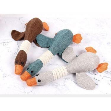 Imagem de Brinquedo Bichinho De Pelúcia Pet Grande Médio Porte Ganso Pato Morded
