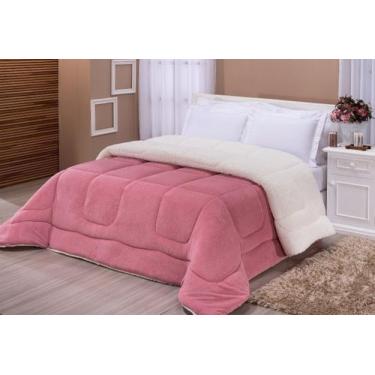 Imagem de Coberdrom Sherpa Lã Edredom Casal Queem Microfibra Dupla Face - Chrisn