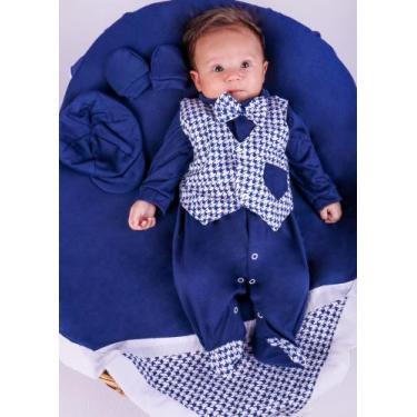 Imagem de Saída Maternidade 5 Peças Lucca - Pandora Baby Enxovais, Azul marinho 