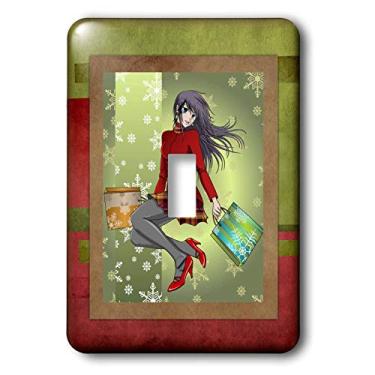 Imagem de 3dRose Lsp_31479_1 Interruptor de alternância Anime Christmas Shopper, multicolorido