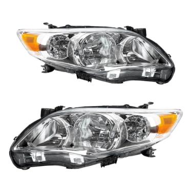 Imagem de PHILTOP Substituição do conjunto do farol para Corolla 2011-2013, lâmpada âmbar refletora transparente cromada