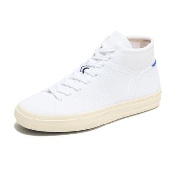 Imagem de Rothy's Tênis feminino de cano alto com cadarço para caminhadas e conforto casual, feito de garrafas de plástico reciclado e lavável na máquina, Branco brilhante, 42